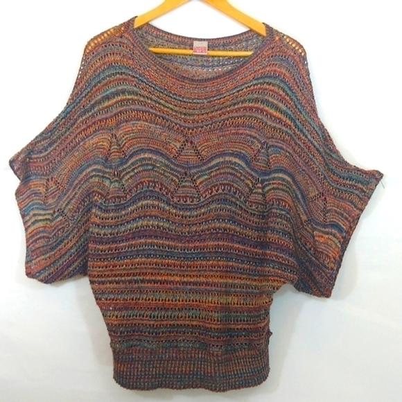 CANYON River Blues Rainbow Knit Oversized Crop Top - Picture 1 of 7
